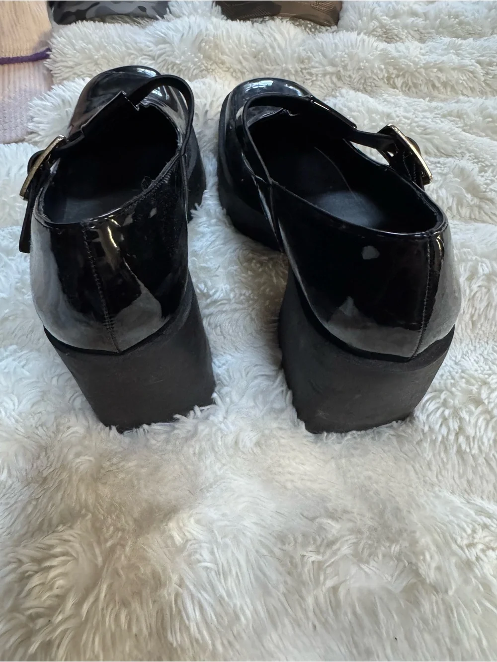 Steve Madden “Paloma” Black Patent Platform Mary Jane with Buckle